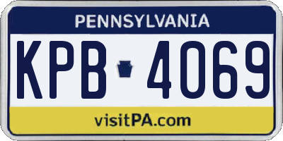 PA license plate KPB4069