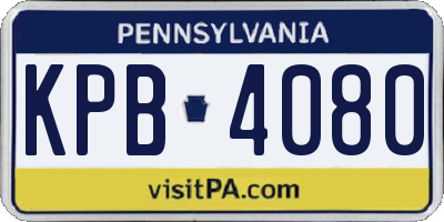 PA license plate KPB4080