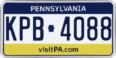 PA license plate KPB4088