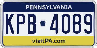PA license plate KPB4089