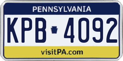 PA license plate KPB4092