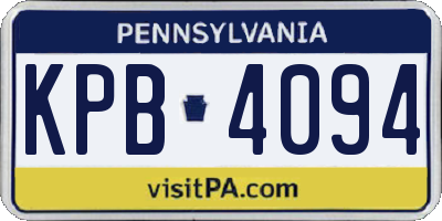 PA license plate KPB4094