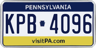 PA license plate KPB4096