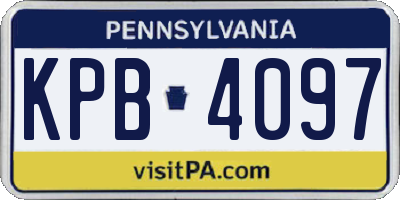 PA license plate KPB4097