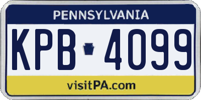 PA license plate KPB4099