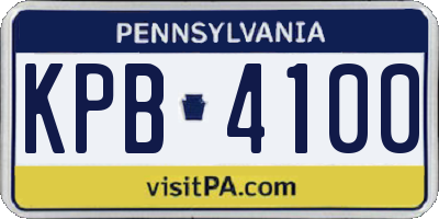 PA license plate KPB4100