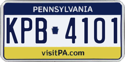 PA license plate KPB4101