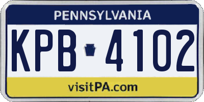 PA license plate KPB4102