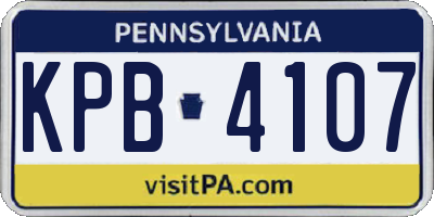 PA license plate KPB4107