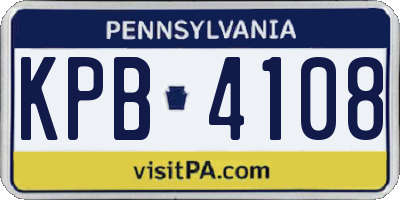 PA license plate KPB4108