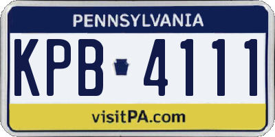 PA license plate KPB4111