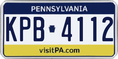 PA license plate KPB4112