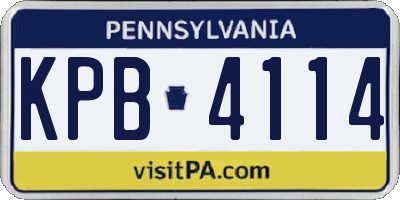 PA license plate KPB4114