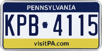PA license plate KPB4115