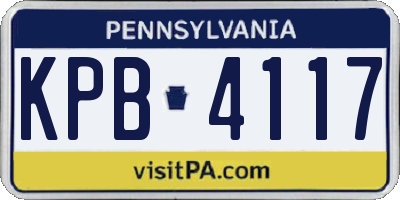 PA license plate KPB4117