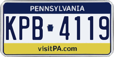 PA license plate KPB4119