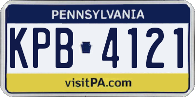 PA license plate KPB4121