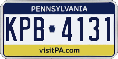 PA license plate KPB4131