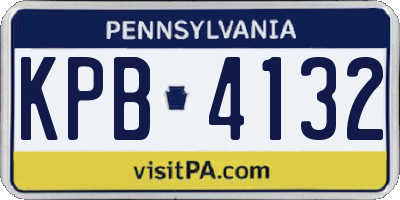 PA license plate KPB4132