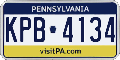 PA license plate KPB4134