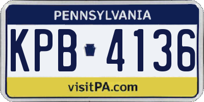 PA license plate KPB4136