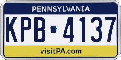 PA license plate KPB4137