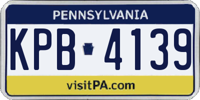PA license plate KPB4139