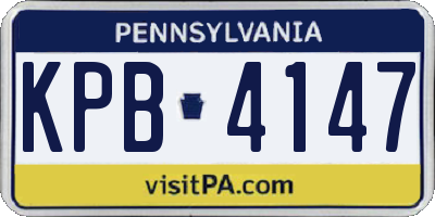 PA license plate KPB4147