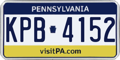 PA license plate KPB4152