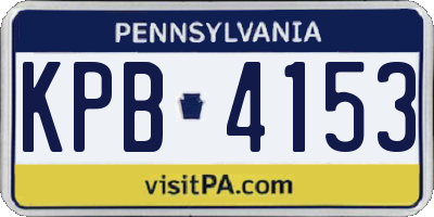 PA license plate KPB4153