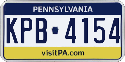 PA license plate KPB4154