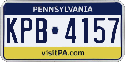 PA license plate KPB4157