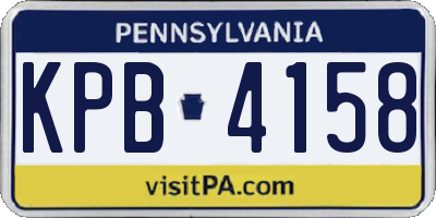 PA license plate KPB4158