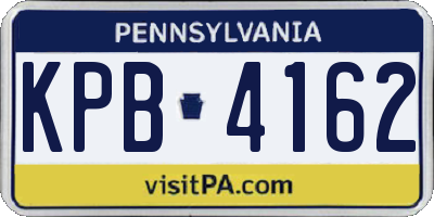 PA license plate KPB4162