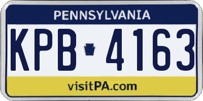 PA license plate KPB4163