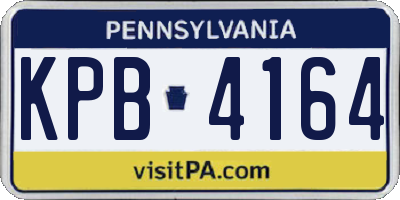 PA license plate KPB4164
