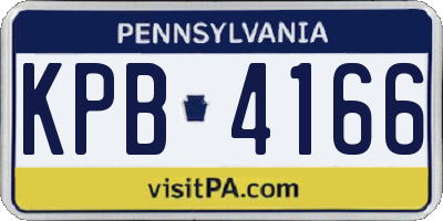 PA license plate KPB4166