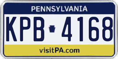 PA license plate KPB4168