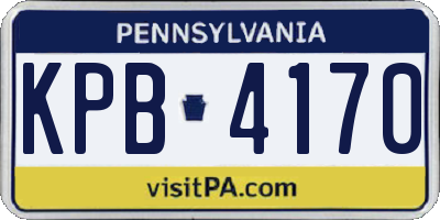 PA license plate KPB4170