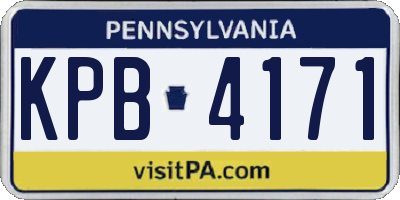 PA license plate KPB4171