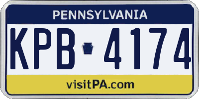 PA license plate KPB4174