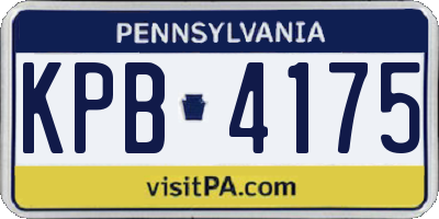 PA license plate KPB4175