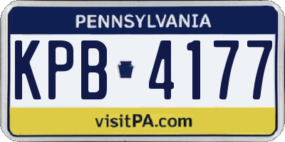 PA license plate KPB4177