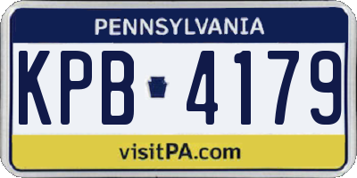 PA license plate KPB4179