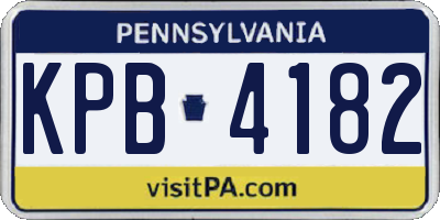 PA license plate KPB4182
