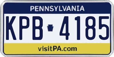 PA license plate KPB4185