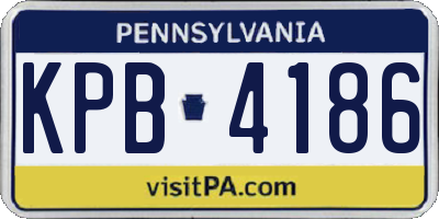 PA license plate KPB4186