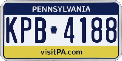 PA license plate KPB4188