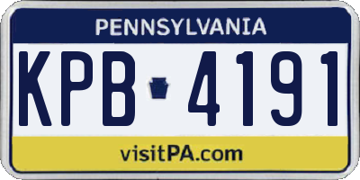PA license plate KPB4191
