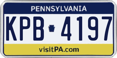 PA license plate KPB4197